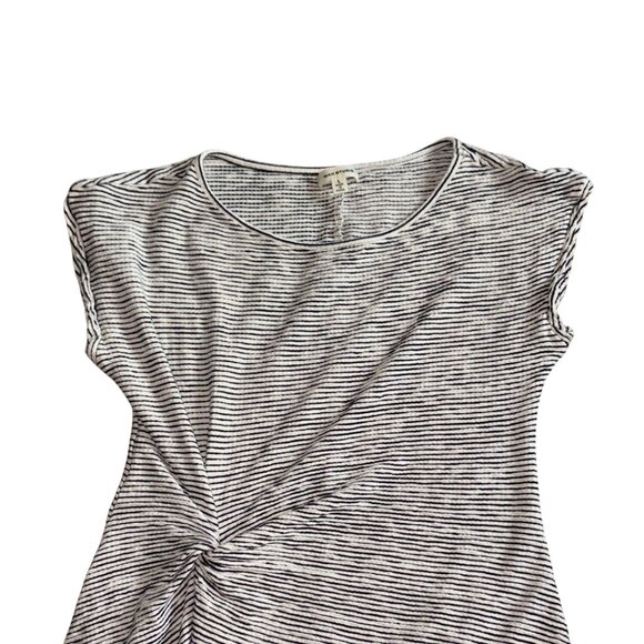 Max Studio Textured, Cap Sleeve Textures Asymmetricl Dress-White/Black-Size L-GU - Picture 3 of 8